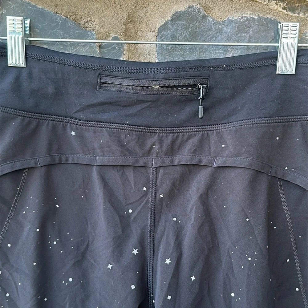 Lululemon Turbo Run Short Twinkle Silver Reflective / Black size 6